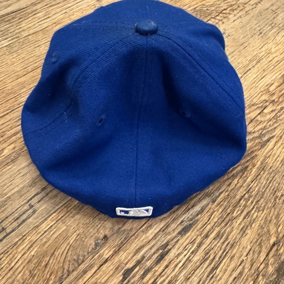 Preowned New Era Size 7 1/2 Oakland Athletics Blue White Baseball Cap Hat - Picture 2 of 4